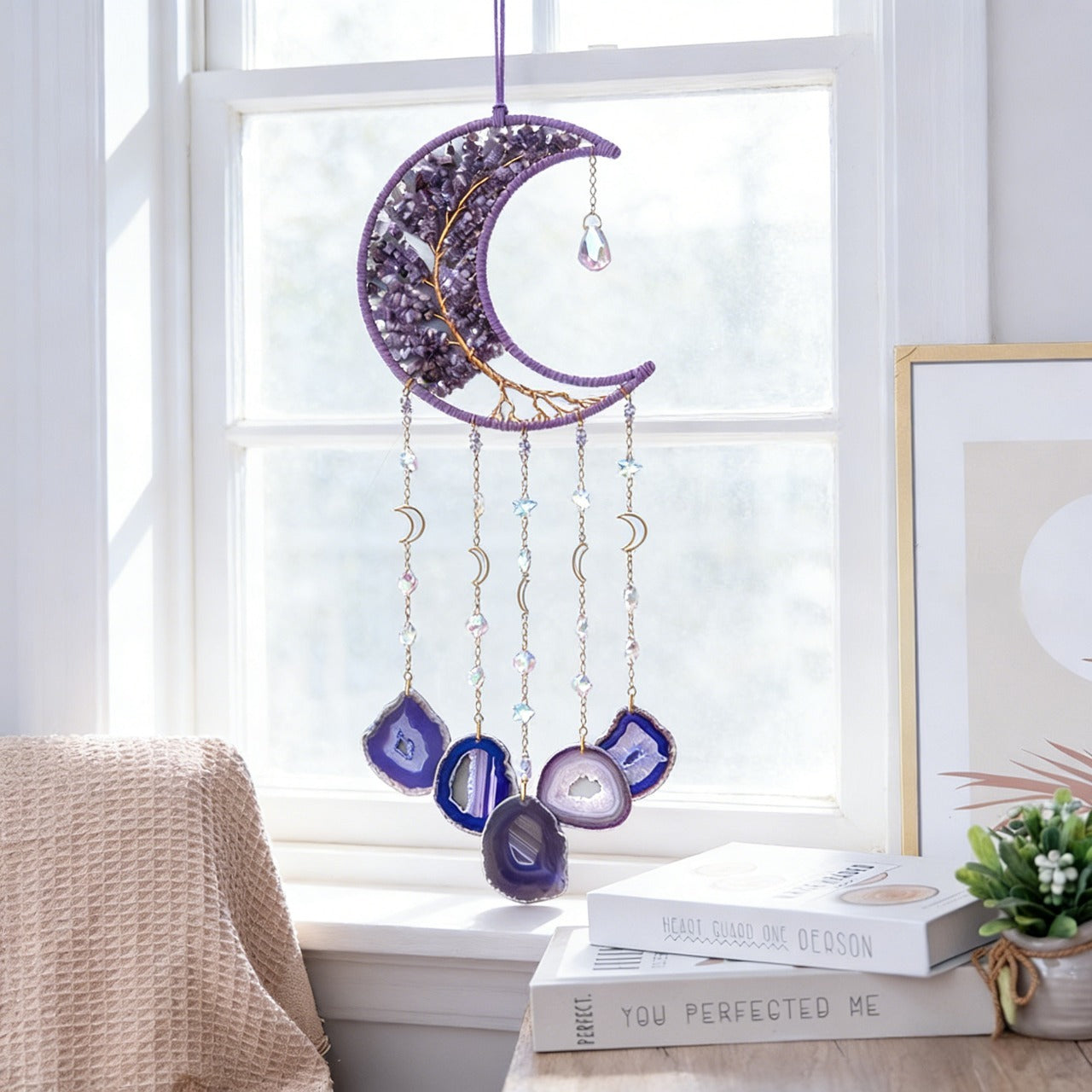 🌙 Amethyst Moon Tree of Life Suncatcher Wind Chime