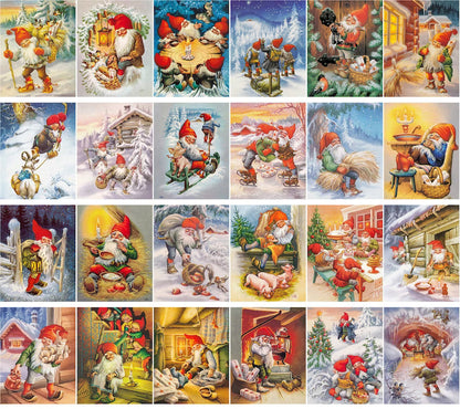 🎅🎁Vintage Christmas Dwarves Postcard Set