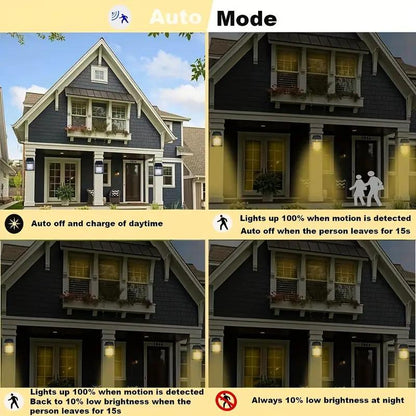 4 Pack Solar Outdoor Wall Lights with Motion Sensor