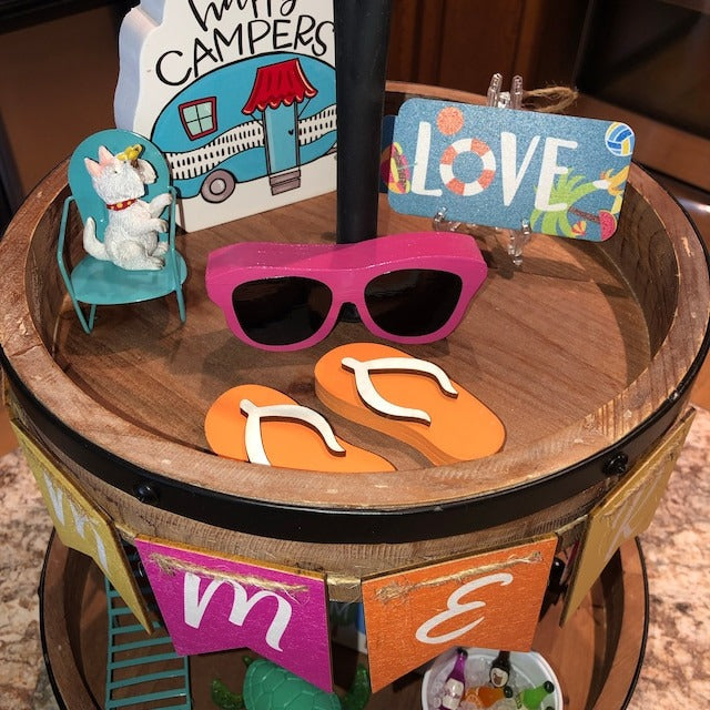 👣Flip Flops Mini Wooden Table Deco