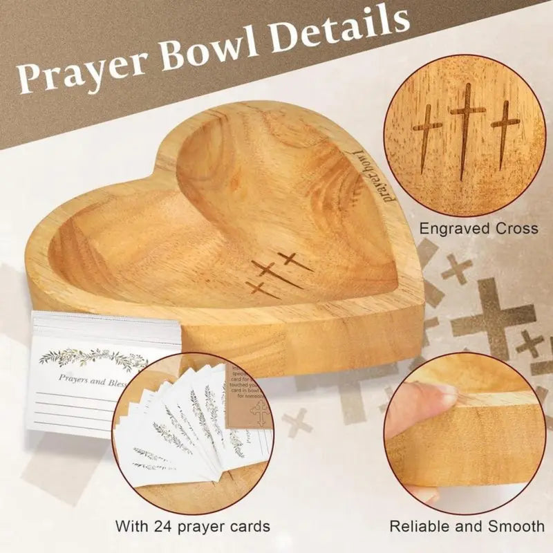 Wooden Heart Shaped Prayer Bowl