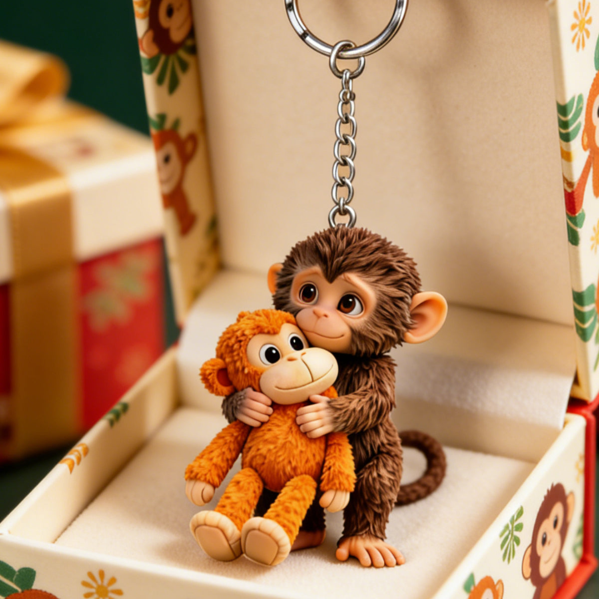 Crochet Punch Monkey Keychain