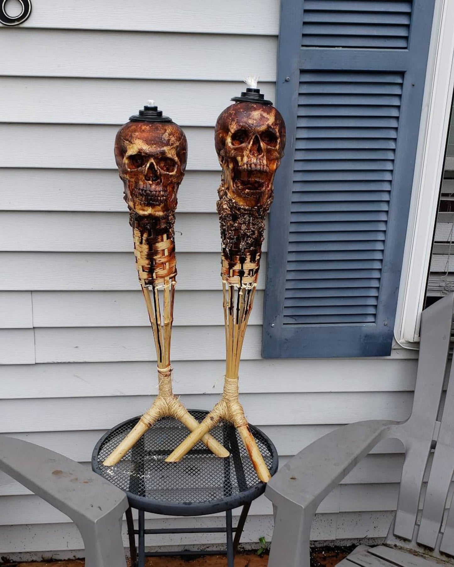 💀Human Skull Tiki Torch