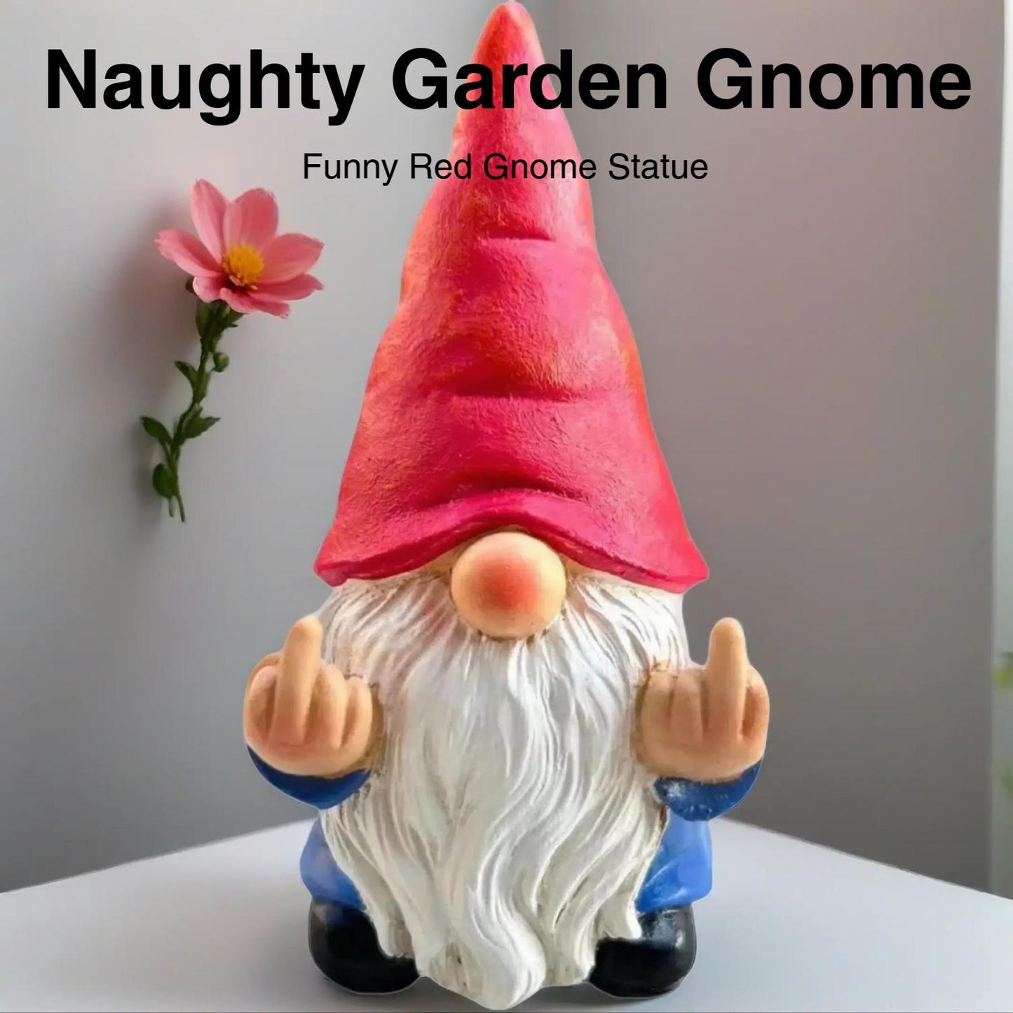 Gnome Statue, Funny Garden Gnome for Outdoor Or Home Decor