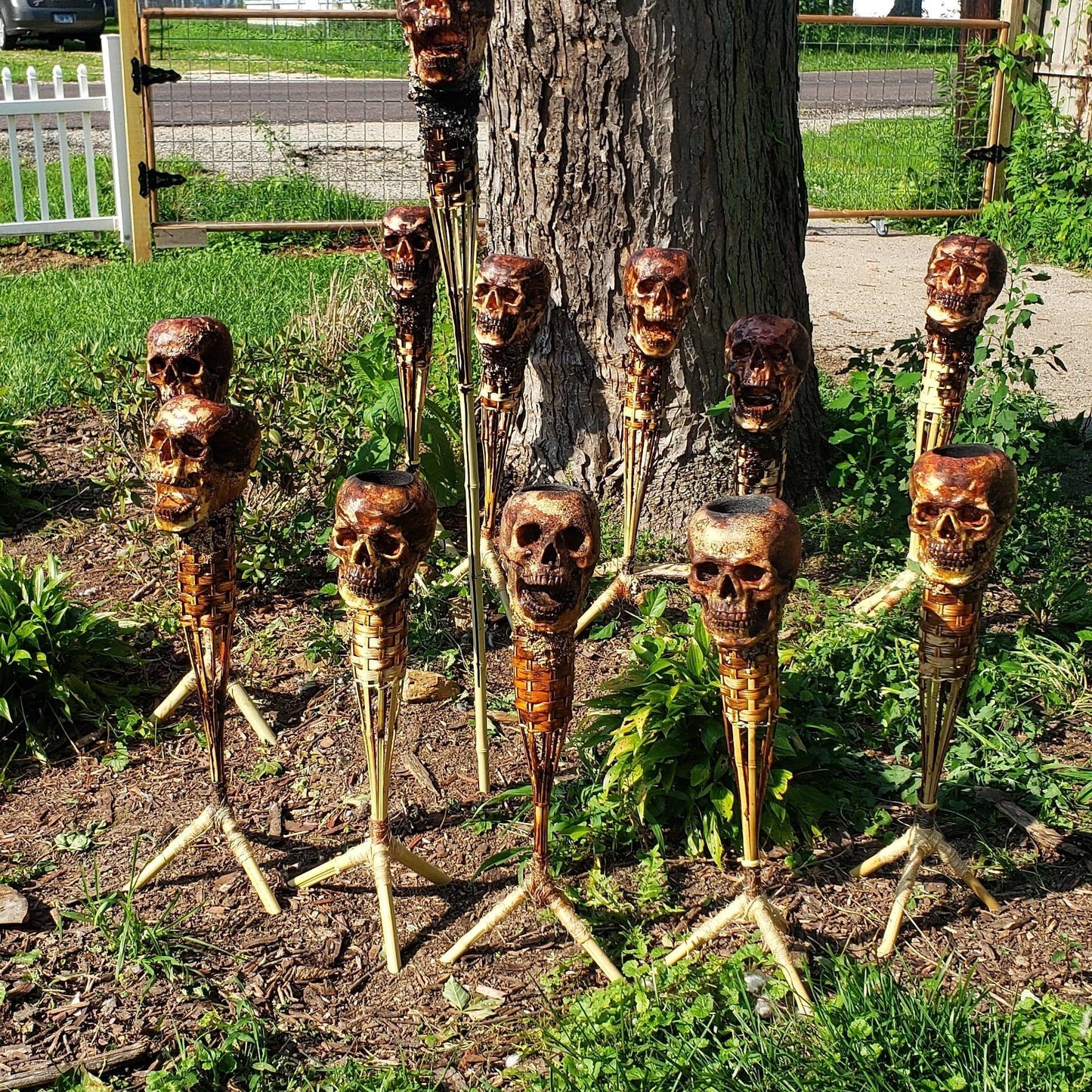 💀Human Skull Tiki Torch