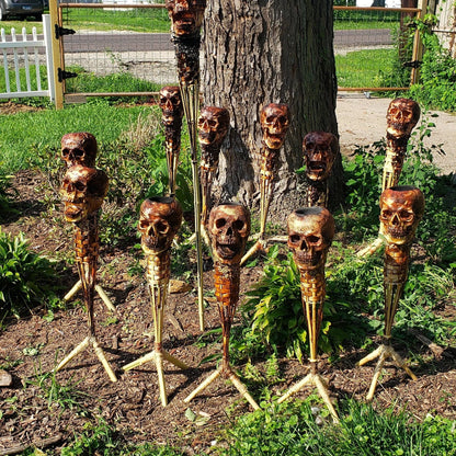💀Human Skull Tiki Torch