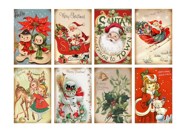 🎅Vintage Watercolor Christmas Cards
