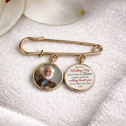 Custom Lapel Pin With Photo Charms - Personalized Memorial Sympathy Graduation Gifts