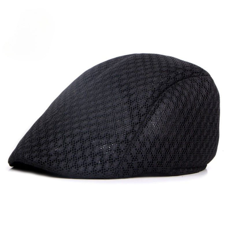 UPF50+ Mesh Flat Cap Men Breathable Duckbill Beret 56-58cm