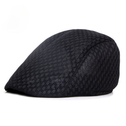 UPF50+ Mesh Flat Cap Men Breathable Duckbill Beret 56-58cm