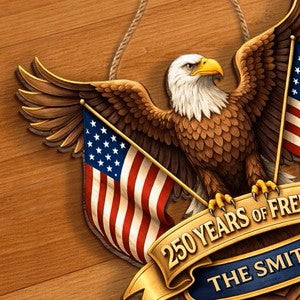 Custom Wood Sign - Personalized America 250th Anniversary Gifts  - Where Brave Hearts Gather