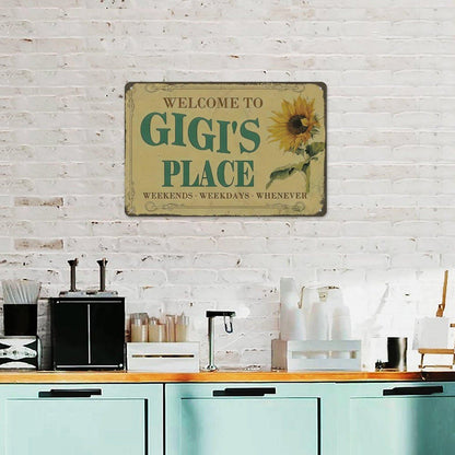 GIGI's Place tin sign Vintage Sunflower Metal Sign