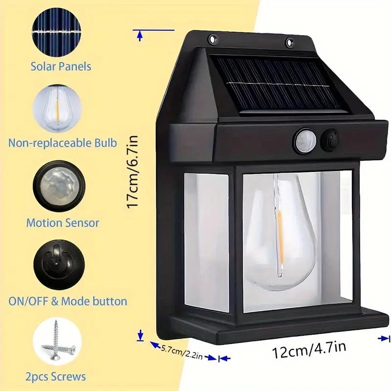 4 Pack Solar Outdoor Wall Lights with Motion Sensor