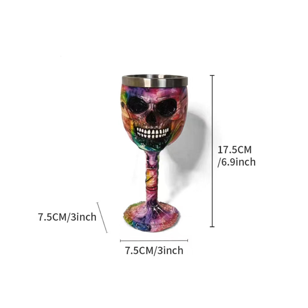 🥂Horrible Resin Stainless Steel Skeletal Wine Goblet