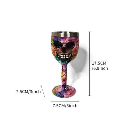 🥂Horrible Resin Stainless Steel Skeletal Wine Goblet