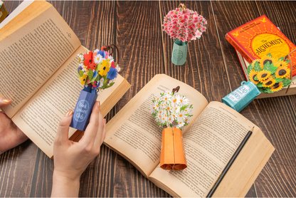 Leauni Elegant Flower Bouquet Pop-up Bookmark - New Pop-Mark