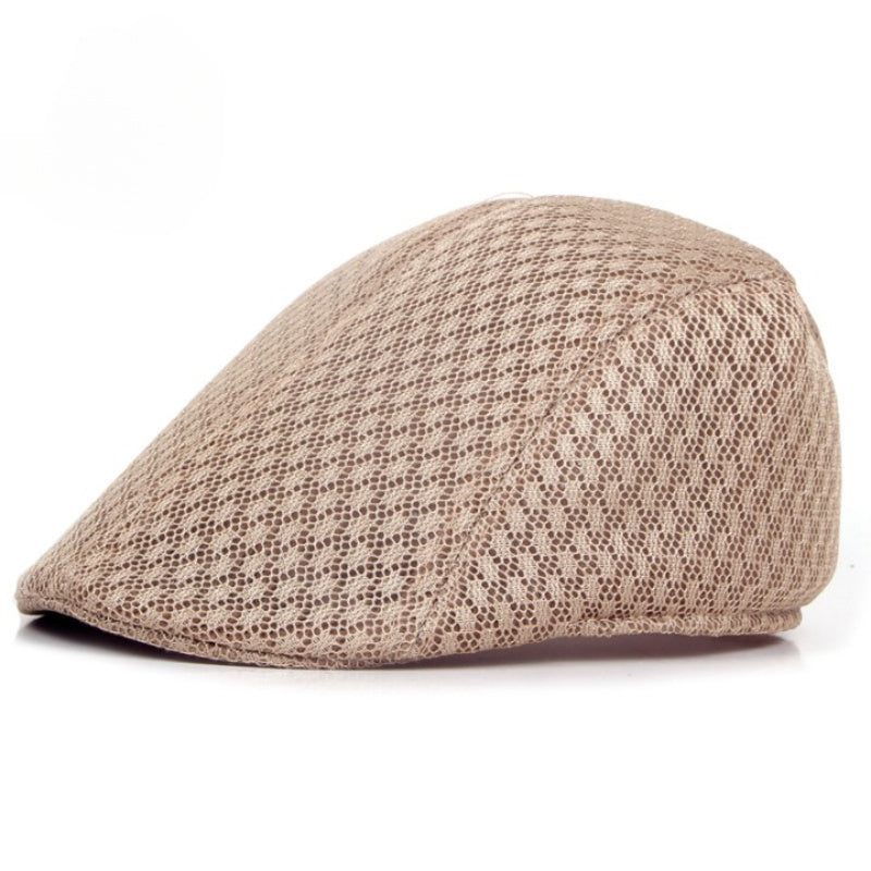 UPF50+ Mesh Flat Cap Men Breathable Duckbill Beret 56-58cm