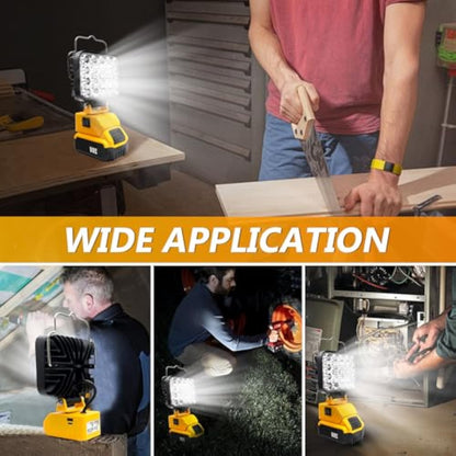 🔥Last Day Promotion 49% OFF-Flood Work Light, LED Work Light Compatible With For 18V Lithium Battery
