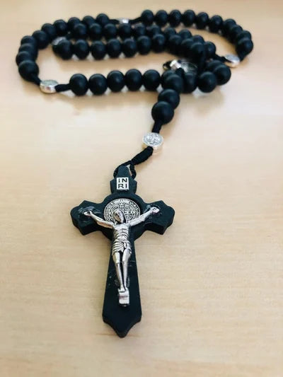 St Benedict Black Wood Rosarys