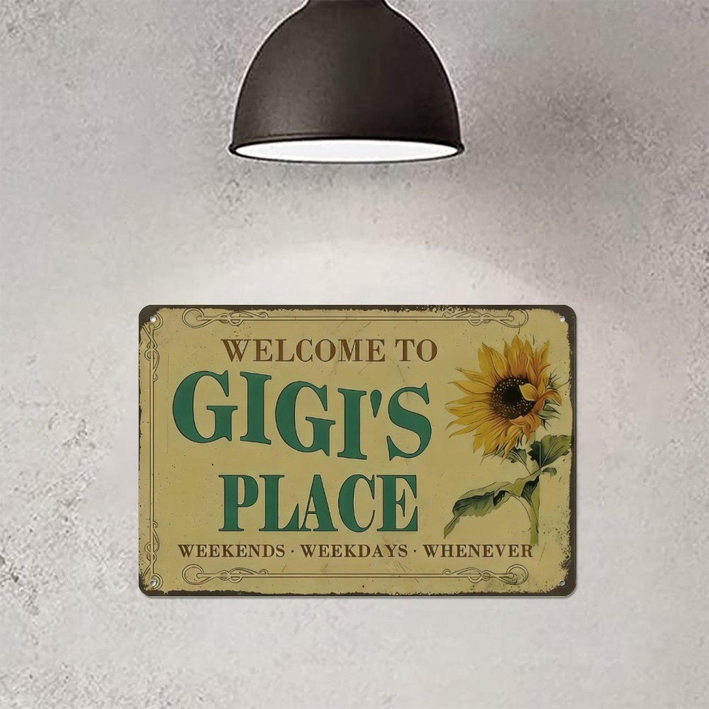 GIGI's Place tin sign Vintage Sunflower Metal Sign