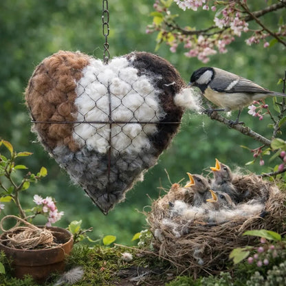 🔥LAST DAY 50% OFF - 🕊️🏡Handmade Natural Alpaca Fiber Bird Nesting Heart❤️Bird lovers gift