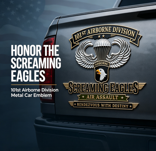 101st Airborne Division Screaming Eagles Metal Car Emblem