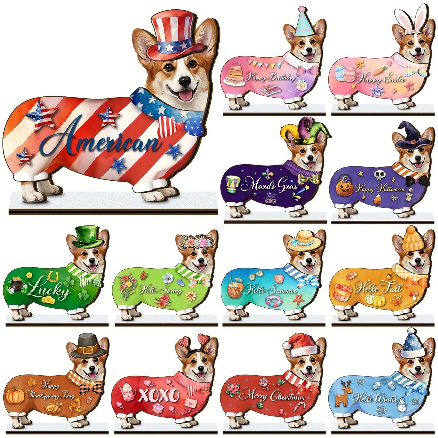🎁Last Day Promotion 49% OFF🔥Cute Cat/Dog/Golden Retriever Desk Standee – Removable Seasonal Decor