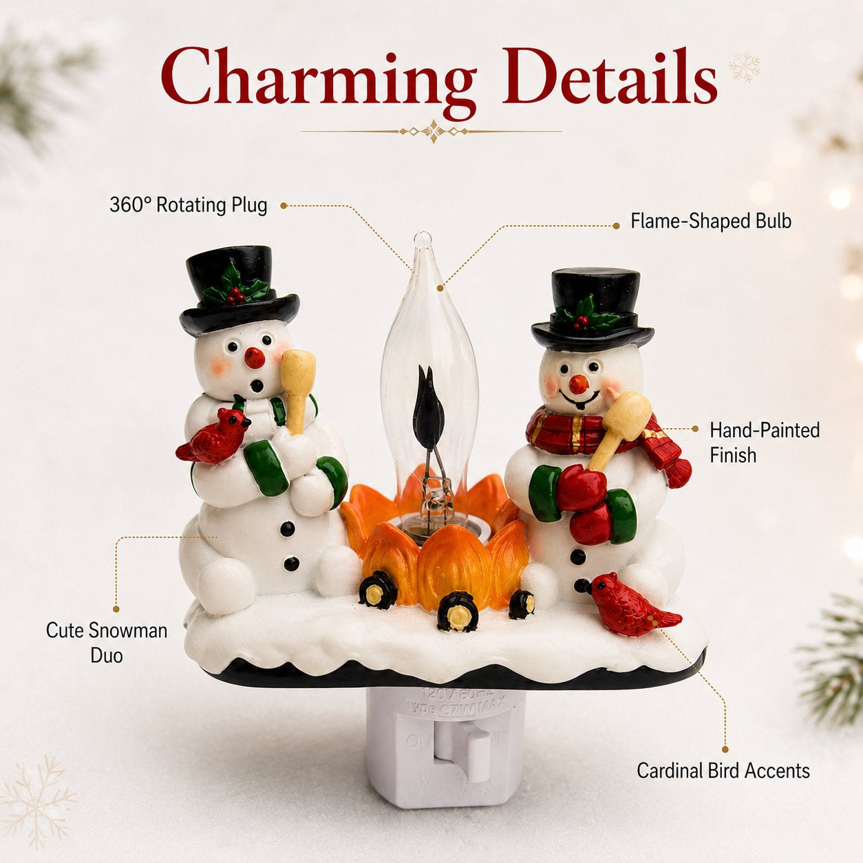 ☃️ Snowman Fireplace Night Light — Bring Cozy Christmas Glow Home! 🔥
