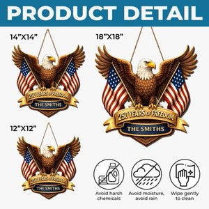 Custom Wood Sign - Personalized America 250th Anniversary Gifts  - Where Brave Hearts Gather