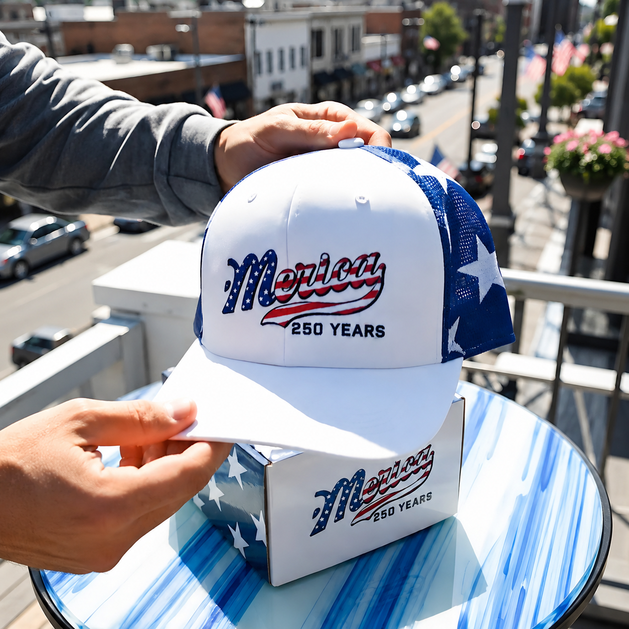 🇺🇸 ’Merica 250 Years Embroidered Mesh Back Trucker Hat