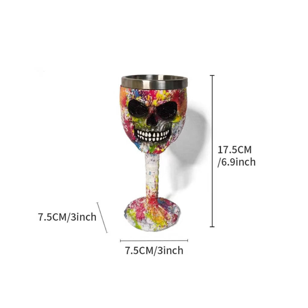 🥂Horrible Resin Stainless Steel Skeletal Wine Goblet