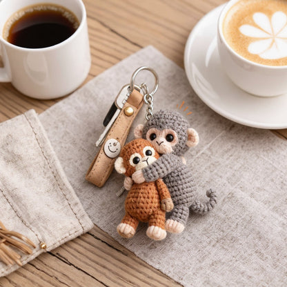 Crochet Punch Monkey Keychain
