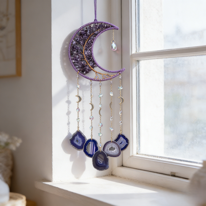 🌙 Amethyst Moon Tree of Life Suncatcher Wind Chime