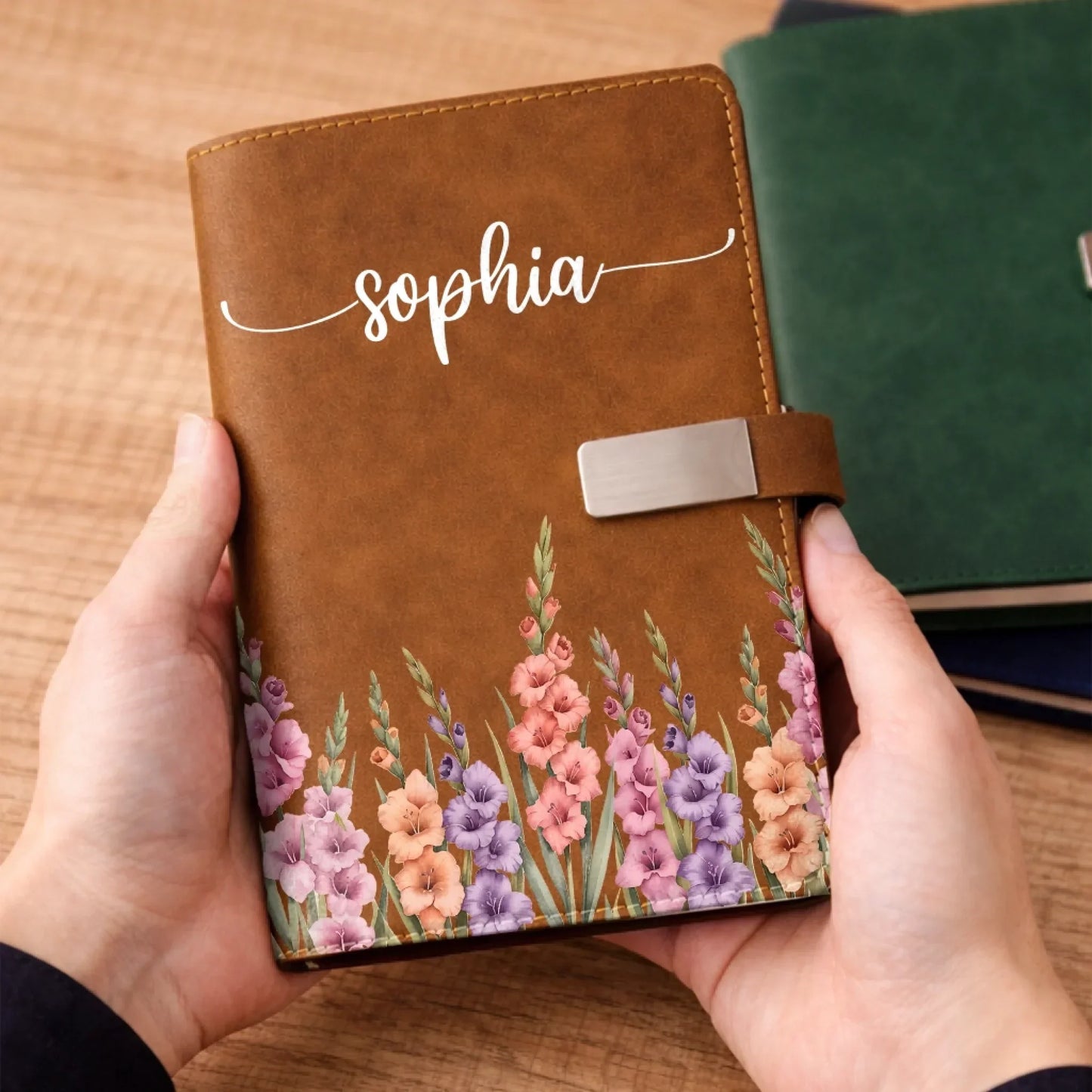 Custom Flower Notebook Set - Personalized Birthday Gifts