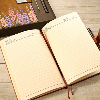 Custom Flower Notebook Set - Personalized Birthday Gifts