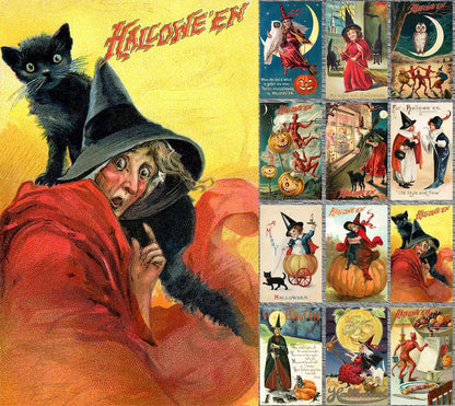 🎃🎁Vintage Halloween Postcard ( 24 pcs )