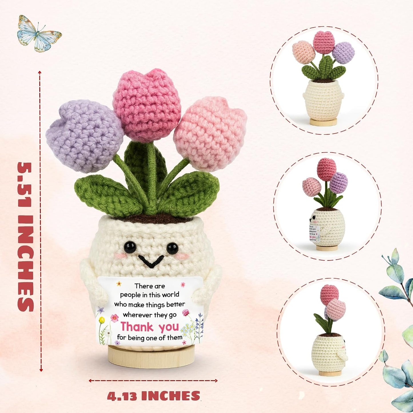Handmade Crochet Tulip Thank You Gift – Heartfelt Appreciation Keepsake for Teachers, Coworkers, Bosses & Loved Ones