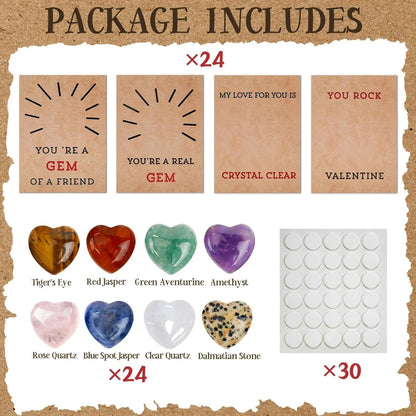 ❤24 Pack Valentines Cards with Heart