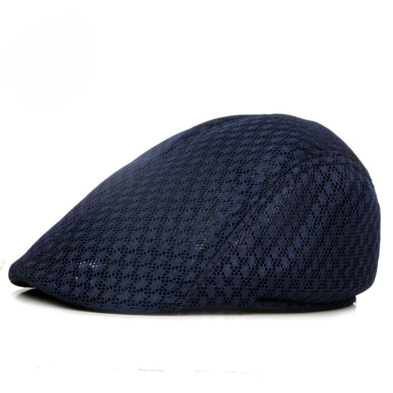 UPF50+ Mesh Flat Cap Men Breathable Duckbill Beret 56-58cm