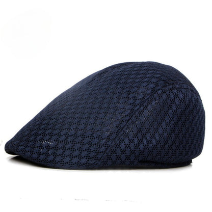 UPF50+ Mesh Flat Cap Men Breathable Duckbill Beret 56-58cm