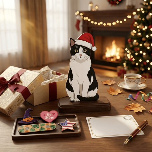 🎁Last Day Promotion 49% OFF🔥Cute Cat/Dog/Golden Retriever Desk Standee – Removable Seasonal Decor