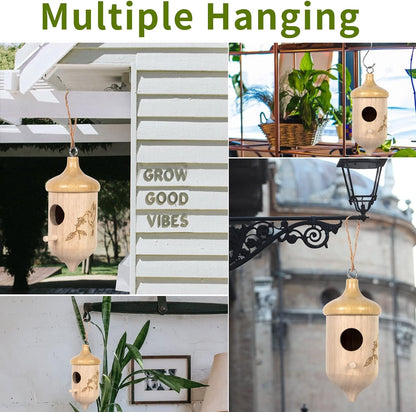 🐦 Natural Wooden Hummingbird House - 🎁A Wonderful Gift For Bird Lovers