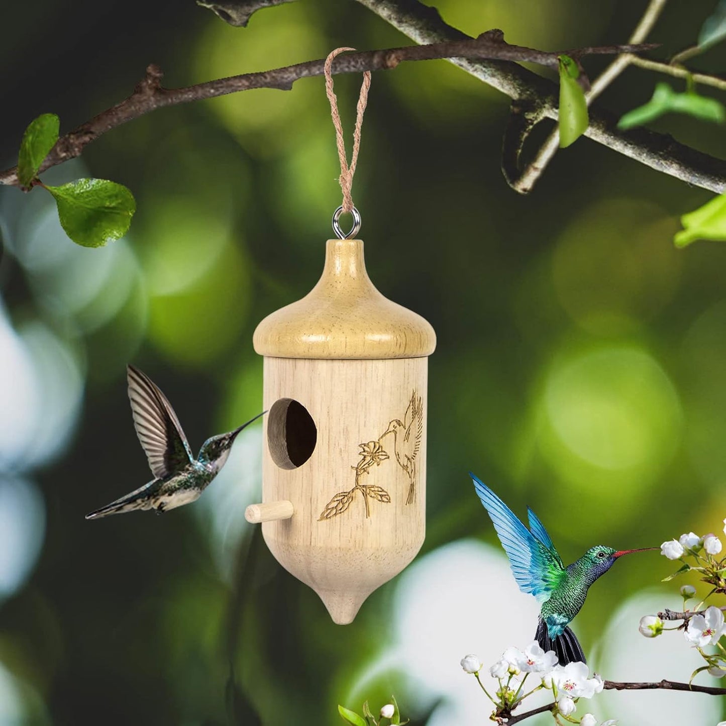 🐦 Natural Wooden Hummingbird House - 🎁A Wonderful Gift For Bird Lovers