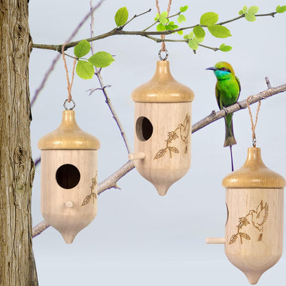 🐦 Natural Wooden Hummingbird House - 🎁A Wonderful Gift For Bird Lovers