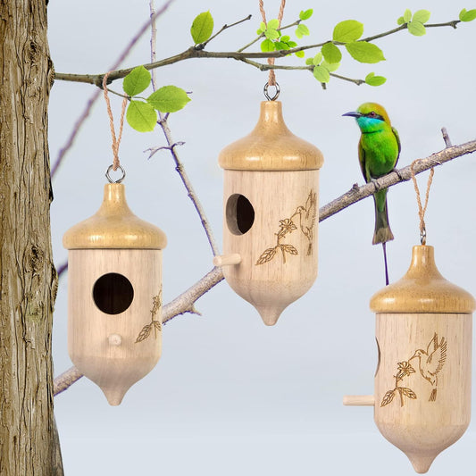 🐦 Natural Wooden Hummingbird House - 🎁A Wonderful Gift For Bird Lovers