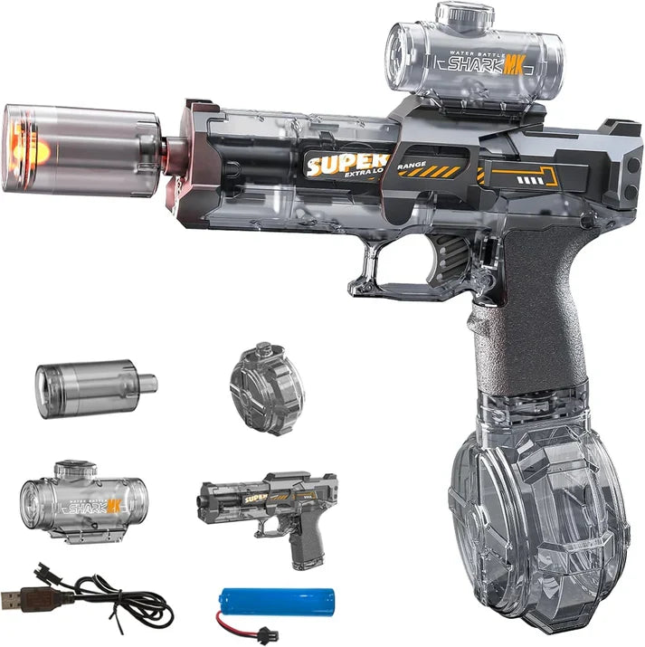 Ultimate Battle Powerful Electric Water Gun, Automatic Squirt Gun with Glowing Muzzle