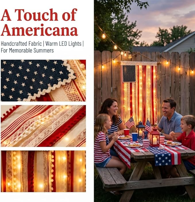 🎉250th Anniversary Special Boho American Flag Tassel Wall Hanging, Patriotic 4th of July Decor (4 Styles)