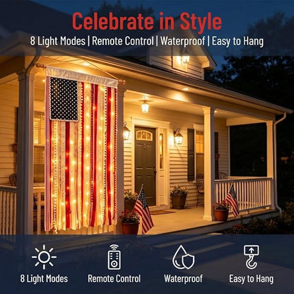 🎉250th Anniversary Special Boho American Flag Tassel Wall Hanging, Patriotic 4th of July Decor (4 Styles)