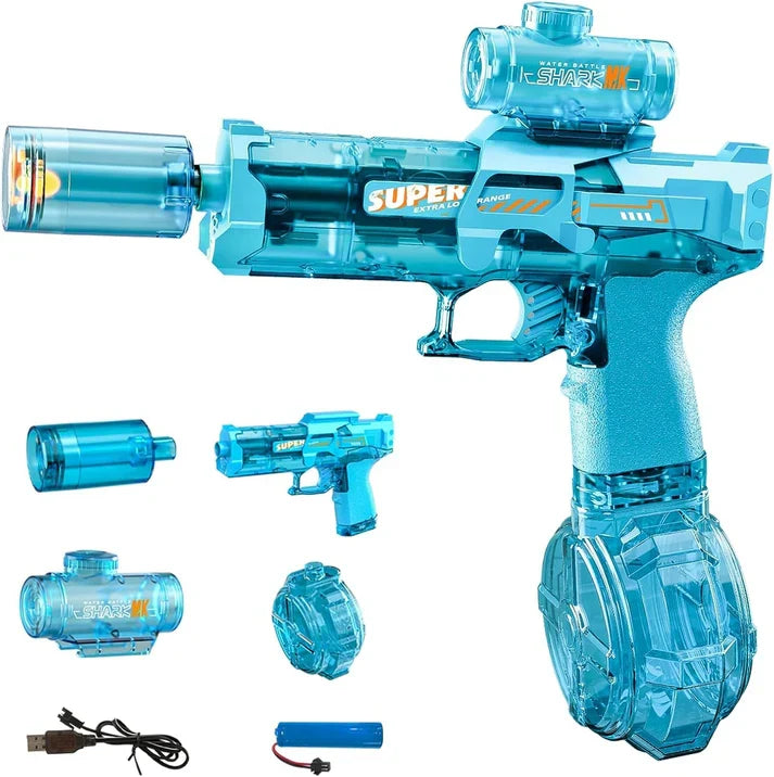 Ultimate Battle Powerful Electric Water Gun, Automatic Squirt Gun with Glowing Muzzle