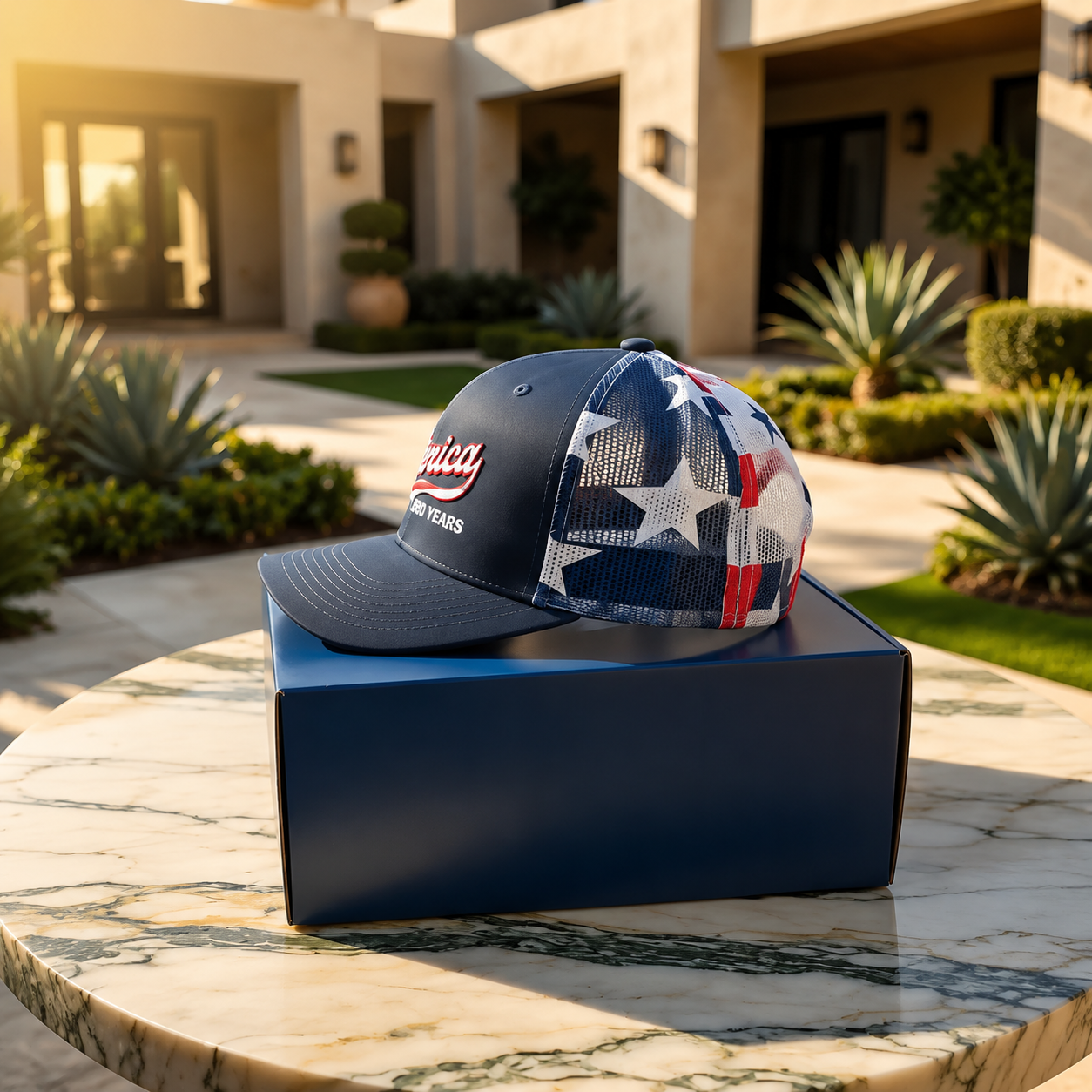 🇺🇸 ’Merica 250 Years Embroidered Mesh Back Trucker Hat